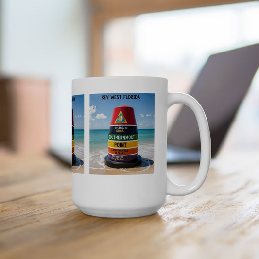 Key West Southernmost Point Photo Mug — Florida Beach Souvenir (11oz/15oz)